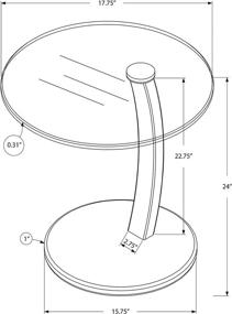 img 1 attached to 🖤 Black Bentwood Accent Table with Tempered Glass by Monarch Specialties