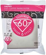 hario 02 dripper paper filters set - white & natural 100 sheets each logo