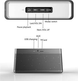 img 1 attached to 🔊 Monpos SP5 Black - 16W Dual-Driver Bluetooth Speaker with Built-in Mic, Portable Wireless Speaker delivering Superior Stereo Sound and Rich Bass