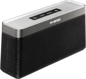 img 3 attached to 🔊 Monpos SP5 Black - 16W Dual-Driver Bluetooth Speaker with Built-in Mic, Portable Wireless Speaker delivering Superior Stereo Sound and Rich Bass