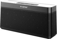 🔊 monpos sp5 black - 16w dual-driver bluetooth speaker with built-in mic, portable wireless speaker delivering superior stereo sound and rich bass logo