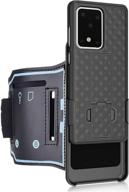 📱 samsung galaxy s20 ultra 5g sport armband: 180° rotative holster, open face hybrid case for fitness apps, jogging & exercise combo logo