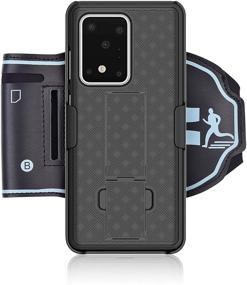 img 2 attached to 📱 Samsung Galaxy S20 Ultra 5G Sport Armband: 180° Rotative Holster, Open Face Hybrid Case for Fitness Apps, Jogging & Exercise Combo