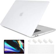 🖥️ dongke macbook pro 13 case (2019-2016 release) a2159 a1989 a1706 a1708, clear frosted matte plastic hard shell cover for macbook pro 13 with touch bar retina display logo