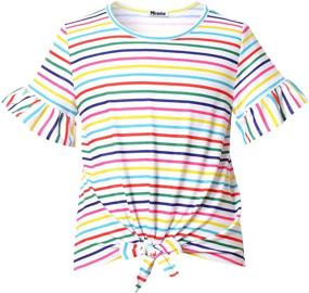 img 4 attached to Sleeve Summer Cotton T Shirts Rainbow