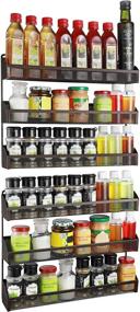 img 4 attached to 🌶️ Simplify Your Spice Organization with a 2-Pack of Simple Trending 3 Tier Spice Rack Organizer, Wall Mounted Spice Shelf Storage in Bronze