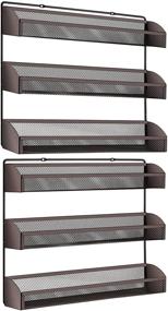 img 3 attached to 🌶️ Simplify Your Spice Organization with a 2-Pack of Simple Trending 3 Tier Spice Rack Organizer, Wall Mounted Spice Shelf Storage in Bronze