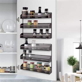 img 1 attached to 🌶️ Simplify Your Spice Organization with a 2-Pack of Simple Trending 3 Tier Spice Rack Organizer, Wall Mounted Spice Shelf Storage in Bronze