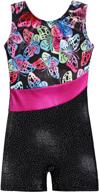 🎀 colorful ribbons gymnastics leotard for girls: dance clothes, ballet tutu, 3-15 years (black) logo