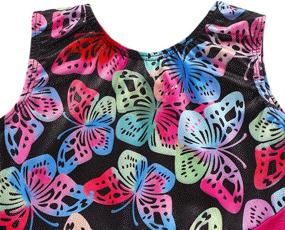 img 2 attached to 🎀 Colorful Ribbons Gymnastics Leotard for Girls: Dance Clothes, Ballet Tutu, 3-15 Years (Black)