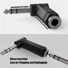 img 2 attached to 2-Pack 1/4 inch 6.35mm Right Angle Stereo Male Plug to 1/4 inch 6.35mm Stereo Female Jack Audio Adapter by Ancable