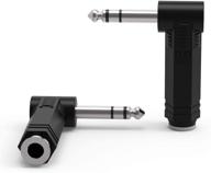 2-pack 1/4 inch 6.35mm right angle stereo male plug to 1/4 inch 6.35mm stereo female jack audio adapter by ancable logo
