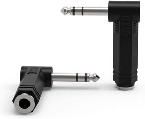 img 4 attached to 2-Pack 1/4 inch 6.35mm Right Angle Stereo Male Plug to 1/4 inch 6.35mm Stereo Female Jack Audio Adapter by Ancable