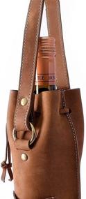 img 1 attached to 🍷 Kamili Designs Handmade Leather Wine Tote: Insulated Bag for Elegant Wine Gifts, Celebrations, and Parties - Perfect Wine Holder for Connoisseurs in Chestnut Brown