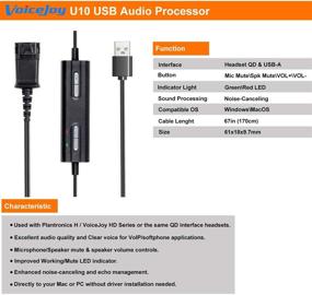 img 4 attached to 🔌 Повышенная связь: адаптер VoiceJoy QD Connector к USB с регулировкой громкости и функцией выключения для наушников Plantronics и VoiceJoy