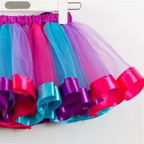 img 3 attached to TENMET Girls Digital Print Mini Skirt: Stretchy, Flared & Casual for 8-11 Years