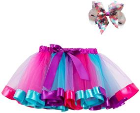 img 4 attached to TENMET Girls Digital Print Mini Skirt: Stretchy, Flared & Casual for 8-11 Years