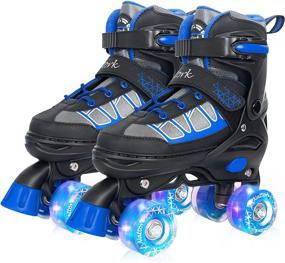 img 4 attached to Nattork Adjustable Roller Skates for Kids: Light Up Wheels, Indoor & Outdoor Illuminating Skates for Girls and Boys - Ideal for Beginners