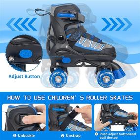 img 1 attached to Nattork Adjustable Roller Skates for Kids: Light Up Wheels, Indoor & Outdoor Illuminating Skates for Girls and Boys - Ideal for Beginners