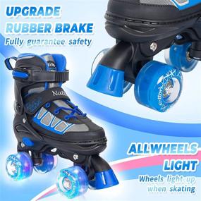 img 3 attached to Nattork Adjustable Roller Skates for Kids: Light Up Wheels, Indoor & Outdoor Illuminating Skates for Girls and Boys - Ideal for Beginners