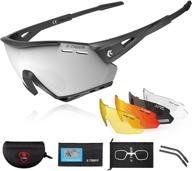 x-tiger uv protected polarized sports cycling sunglasses with 5 interchangeable lenses for mtb road biking logo