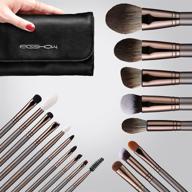 enhance your beauty routine with the eigshow professional makeup brush set: ideal for foundation, face powder, blending, blush, bronzer, eyeliner, eye shadow, brows - includes case (pro 18pcs coffee) logo