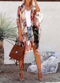 img 2 attached to 👙 Glam up Your Beach Look: GOSOPIN Women's Apricot Kimono Cardigan - The Ultimate Swimsuit Cover Up!