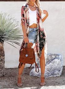 img 1 attached to 👙 Glam up Your Beach Look: GOSOPIN Women's Apricot Kimono Cardigan - The Ultimate Swimsuit Cover Up!