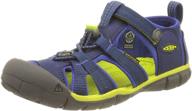 girls' keen seacamp sandal in blue - athletic shoes for kids logo