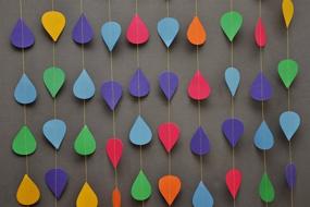 img 3 attached to 🌈 Rainbow Raindrop Garland, Paper Raindrops for Nursery Decor, April Showers and Spring Theme, Raindrop Paper Garland, Perfect for Raindrop Baby Showers