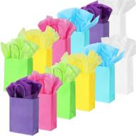 🎁 rainbow assorted gift bags with tissue paper - bulk goodie wrap bags for parties, birthdays, weddings, and more! logo