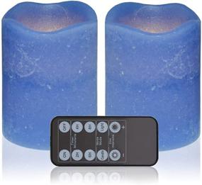 img 2 attached to 🕯️ Cobalt Blue Flameless LED Votive Candle Lights - Realistic Flickering Electric Candles, Set of 2, Battery Operated