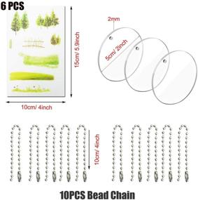 img 2 attached to 🔑 Set of Seasonsky 8 Acrylic Transparent Circle Discs with Clear Keychain Blanks, Perfect for DIY Projects and Crafts - Including Mini Tassels, Ball Chain, and Sticker