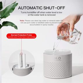 img 3 attached to 🌬️ SmartDevil Portable Desk Humidifier, 1.1L Cool Mist Humidifier with 4000mAh Battery - Ideal for Home, Bedroom, Office - Double-Head Spray, Colorful Night Light Function - Grey