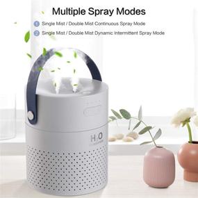 img 1 attached to 🌬️ SmartDevil Portable Desk Humidifier, 1.1L Cool Mist Humidifier with 4000mAh Battery - Ideal for Home, Bedroom, Office - Double-Head Spray, Colorful Night Light Function - Grey