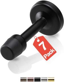 img 4 attached to 🚪 Black Door Stop COOC2 3.15 inches - Set of 7 Heavy Duty Stainless Steel Door Stoppers for Wall and Door Protection in Kitchen, Bedroom, Office, Garage - Easy to Install