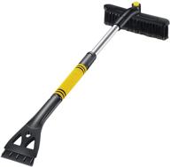 ❄️ jojoy lux yellow ice scraper, retractable snow shovel with extendable brush, foam grip for car, suv, truck windshields - perfect snow remover tool for windows logo
