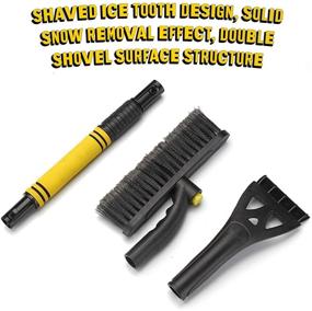 img 2 attached to ❄️ JOJOY LUX Yellow Ice Scraper, Retractable Snow Shovel with Extendable Brush, Foam Grip for Car, SUV, Truck Windshields - Perfect Snow Remover Tool for Windows