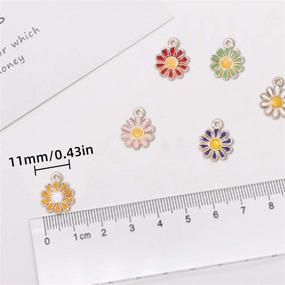 img 3 attached to 🌼 36 PCS 6 Color Enamel Daisy Flower Charm Pendant - Assorted Gold Plated Small Daisy Charms for DIY Jewelry Making - Necklace, Bracelet, Earring Accessories