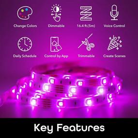 img 3 attached to 🔌 Geeni Prisma 5M Smart WiFi LED Strip Lights: Compatible with Alexa, Google Assistant | 16 Million Colors | Phone App Controlled Light Strip for Home, Kitchen, TV, Party | iOS and Android | 16.4ft