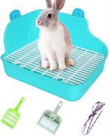 🐇 convenient hptmus rabbit litter box toilet - ideal for small animals like guinea pigs, ferrets, chinchillas, and more! plastic bunny potty trainer pan for easy pet litter corner logo