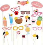 🌺 ultimate tinksky hawaii themed summer party photo booth props kit - luau party supplies for holiday, wedding, birthdays, beach & pool parties! 21pcs логотип