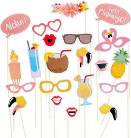 img 4 attached to 🌺 Ultimate Tinksky Hawaii Themed Summer Party Photo Booth Props Kit - Luau Party Supplies for Holiday, Wedding, Birthdays, Beach & Pool Parties! 21pcs