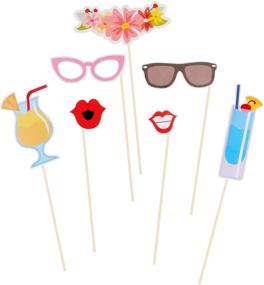 img 3 attached to 🌺 Ultimate Tinksky Hawaii Themed Summer Party Photo Booth Props Kit - Luau Party Supplies for Holiday, Wedding, Birthdays, Beach & Pool Parties! 21pcs