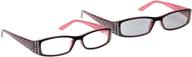 👓 the reading glasses company pink black readers with matching uv400 sun reader value twin pack - stylish eyewear for women: rs1-4 +2.00 logo