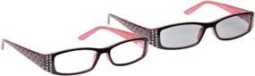 img 2 attached to 👓 The Reading Glasses Company Pink Black Readers with Matching UV400 Sun Reader Value Twin Pack - Stylish Eyewear for Women: RS1-4 +2.00