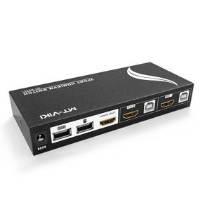 img 4 attached to 💻 E-SDS 4K HDMI KVM Switch Adapter - 2 Port Hot-Key Switch for Computer, Scanner, Printer - with 2 HDMI Cables & 2 USB Cables - Supports 4k@60Hz, HDMI2.0v, HDCP2.2