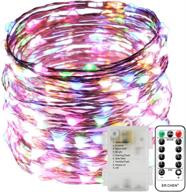 🔌 erchen battery operated multicolor fairy lights: 40 ft 240 led, remote control, waterproof copper wire - ideal for indoor/outdoor christmas decor, garden, patio! logo