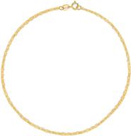 ritastephens 10k yellow gold mariner link anklet - delicate and elegant jewelry for your feet - 10 inches logo