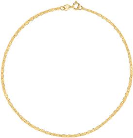 img 4 attached to Ritastephens 10K Yellow Gold Mariner Link Anklet - Delicate and Elegant Jewelry for Your Feet - 10 Inches